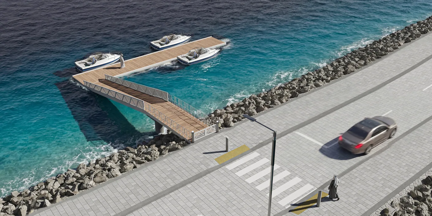 The marina berths
