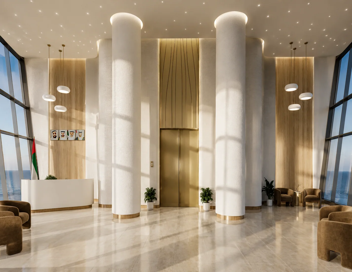 The reception at night
