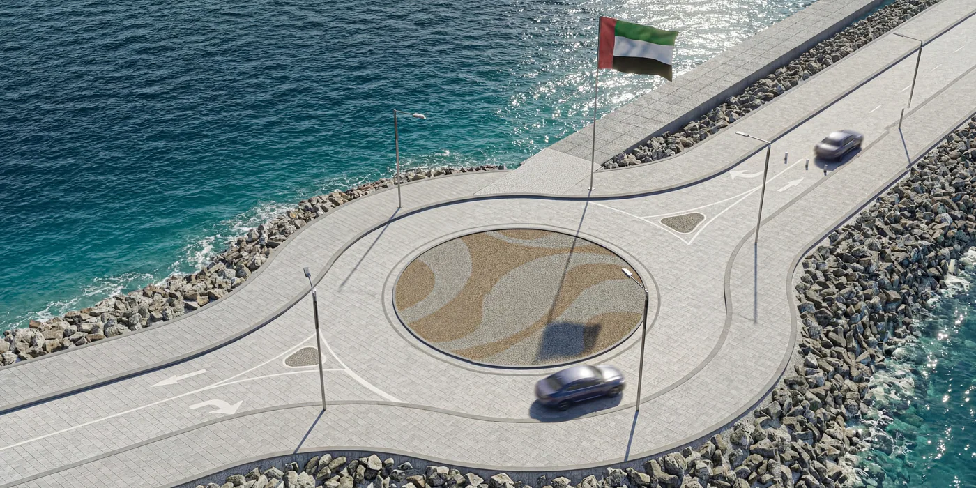 The turning circle at the head of the causeway