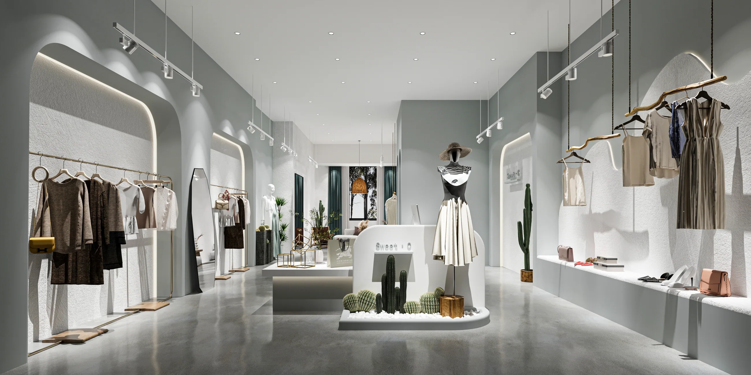 The shop floor and arched recesses