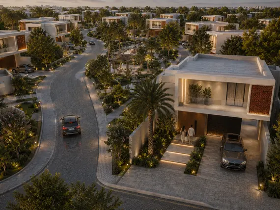 Aerial view of the residential cluster